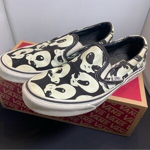 Glow in dark ghost print Vans slip ons